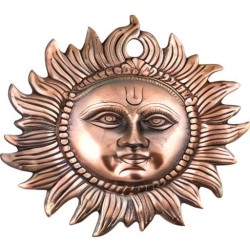 Sun Idol – Copper Metal Wall Hanging for Vastu & Feng Shui | Good Luck Decorative Wall Art for Home & Office 